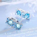 Brinco em Prata 925 com Zircônia Azul