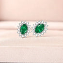 Brinco Oval com Esmeralda